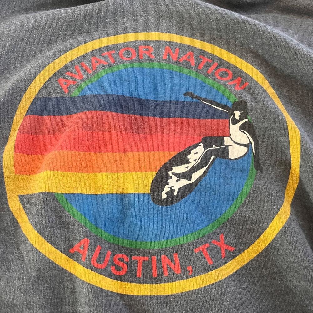 Aviator Nation Gray Austin Hoodie Size XL Logo Long Sleeve Womens - Picture 4 of 11